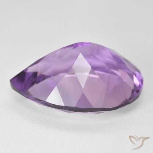 Ametista Violeta-rosa médio Natural 17.65ct, Formato de pêra, VVS