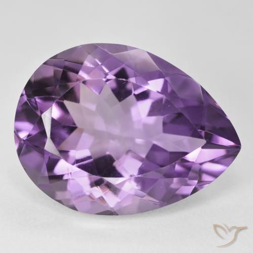 Ametista Violeta-rosa médio Natural 17.59ct, Formato de pêra, VVS