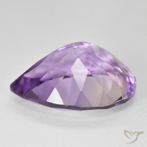Ametista Violeta-rosa médio Natural 17.59ct, Formato de pêra, VVS