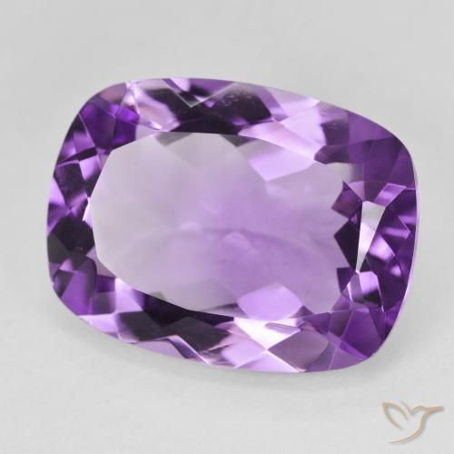 Ametista Violeta Púrpura Médio Natural 16.66ct, Almofada, VVS