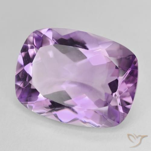 Ametista Medium Light Purplish-Violet Natural 15.85ct, Almofada, VVS