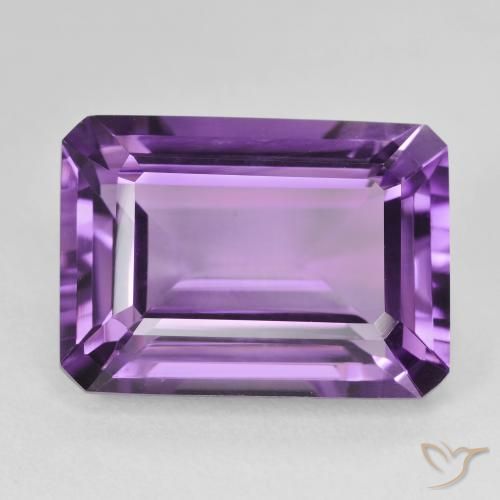 15.55ct Natural Violeta Púrpura Ametista, Corte Esmeralda, VVS-VS
