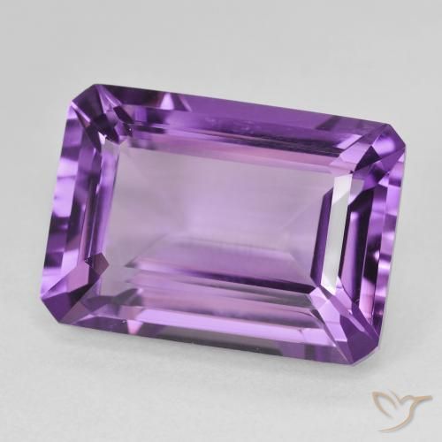 Ametista Violeta Púrpura Natural 15.55ct, Corte Octógono / Esmeralda, VVS-VS
