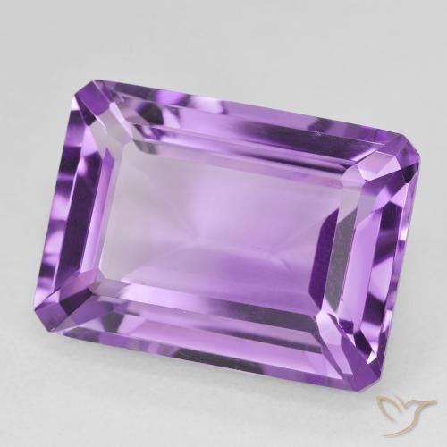 Ametista Violeta Púrpura Médio Natural 15.58ct, Corte Octógono / Esmeralda, VS