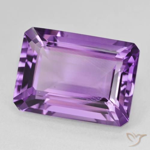 Ametista Violeta Púrpura Médio Natural 15.66ct, Corte Octógono / Esmeralda, VS