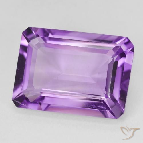 Ametista Violeta Púrpura Médio Natural 12.21ct, Corte Octógono / Esmeralda, VVS-VS