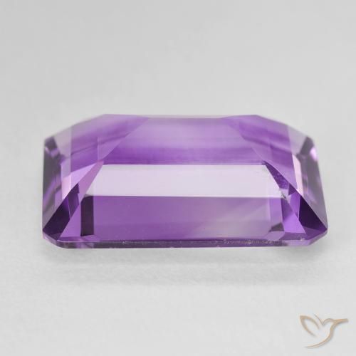 Ametista Violeta Púrpura Médio Natural 12.21ct, Corte Octógono / Esmeralda, VVS-VS