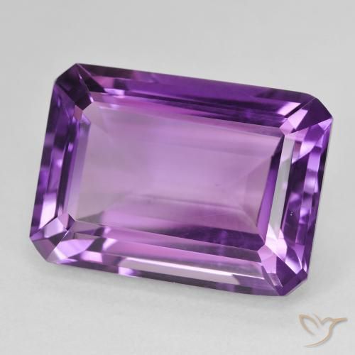 Ametista Violeta médio Natural 14.92ct, Corte Octógono / Esmeralda, VS