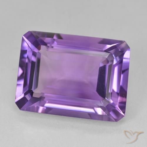 Ametista Violeta médio Natural 14.14ct, Corte Octógono / Esmeralda, VVS