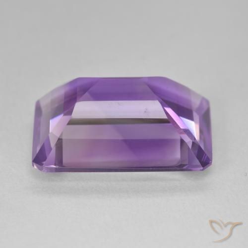 Ametista Violeta médio Natural 14.14ct, Corte Octógono / Esmeralda, VVS
