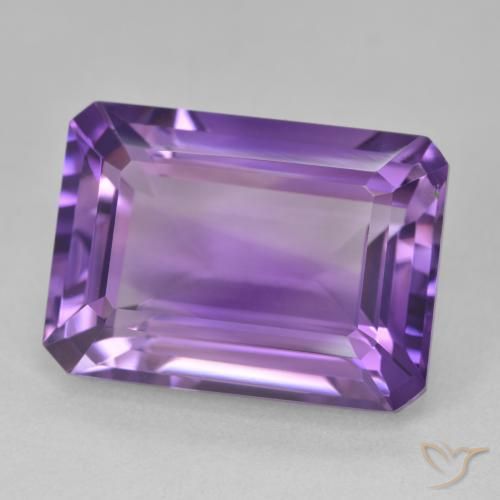 Ametista Violeta médio Natural 15.96ct, Corte Octógono / Esmeralda, VVS