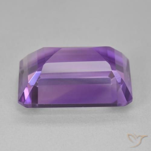 Ametista Violeta médio Natural 15.96ct, Corte Octógono / Esmeralda, VVS