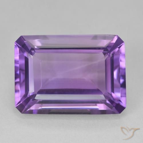 15.03ct Natural Violeta Púrpura Profundo Ametista, Corte Esmeralda, VVS-VS