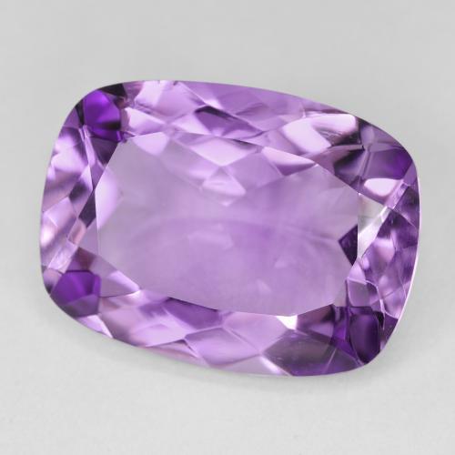 Ametista Medium Light Purplish-Violet Natural 15.62ct, Almofada, VVS-VS