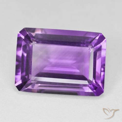 Ametista violeta natural 14,38ct, corte esmeralda, VVS-VS