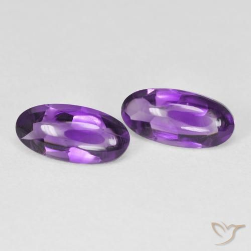 Pedras preciosas de Ametista Violeta Intenso natural de 2.56 ct, oval, Transparente