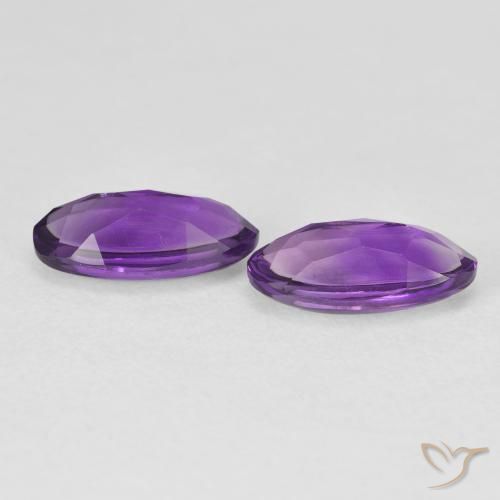 Pedras preciosas de Ametista Violeta Intenso natural de 2.56 ct, oval, Transparente