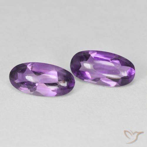 Pedras preciosas de Ametista Violeta Intenso natural de 2.49 ct, oval, Transparente