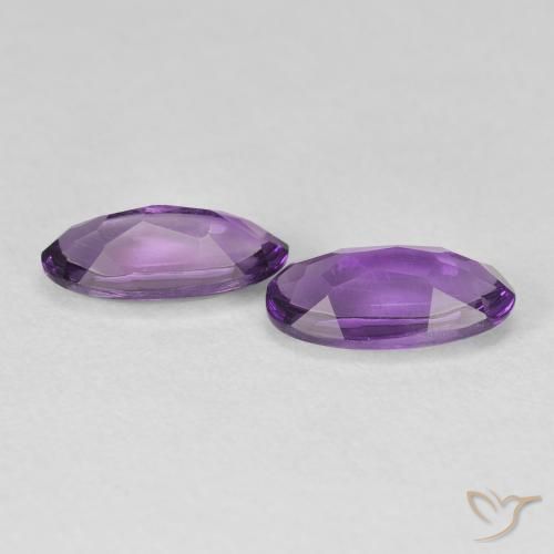 Pedras preciosas de Ametista Violeta Intenso natural de 2.49 ct, oval, Transparente