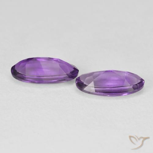 Pedras preciosas de Ametista Violeta médio natural de 2.28 ct, oval, Transparente