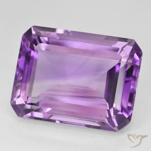 Ametista Violeta Rosado Médio Natural 22.47ct, Corte Octógono / Esmeralda, VVS