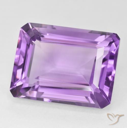 Ametista Violeta Rosado Médio Natural 22.20ct, Corte Octógono / Esmeralda, VVS