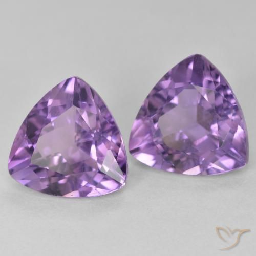 Pedras preciosas de Ametista Violeta médio natural de 5.57 ct, Trilhão, VS