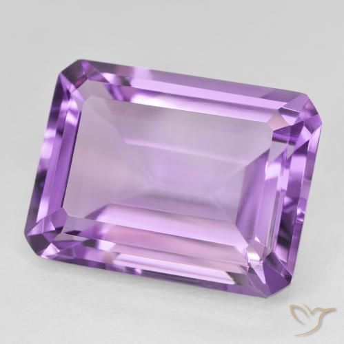 Ametista Medium Light Purplish-Violet Natural 21.63ct, Corte Octógono / Esmeralda, VVS