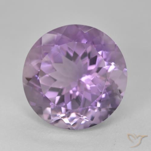 Ametista Violeta rosa médio Natural 14.12ct, Redondo, VVS