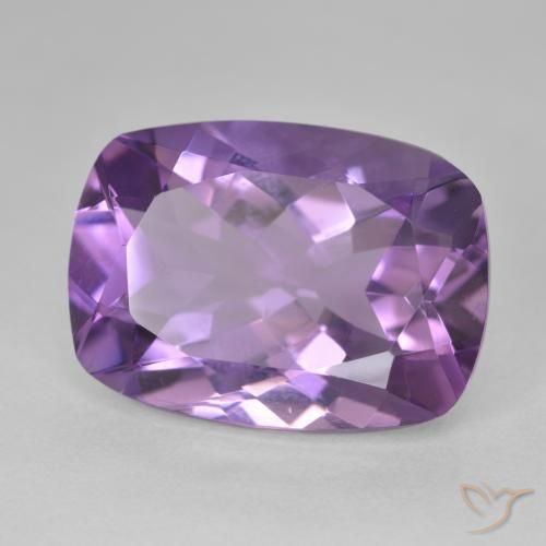 Ametista Medium Light Purplish-Violet Natural 12.28ct, Almofada, VVS