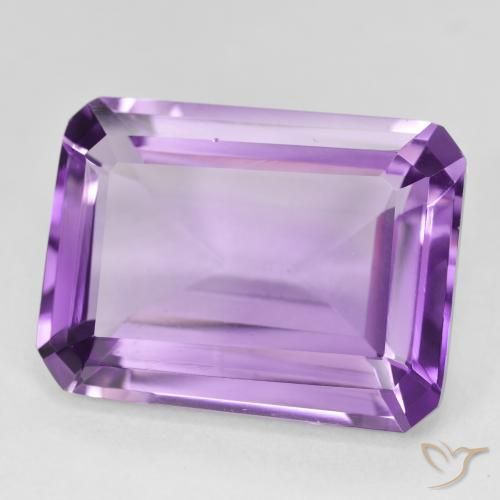Ametista Medium Light Purplish-Violet Natural 18.56ct, Corte Octógono / Esmeralda, VVS