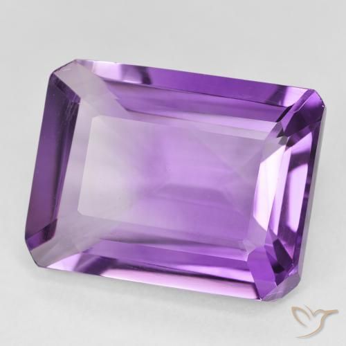 Ametista Violeta Púrpura Médio Natural 18.23ct, Corte Octógono / Esmeralda, VVS