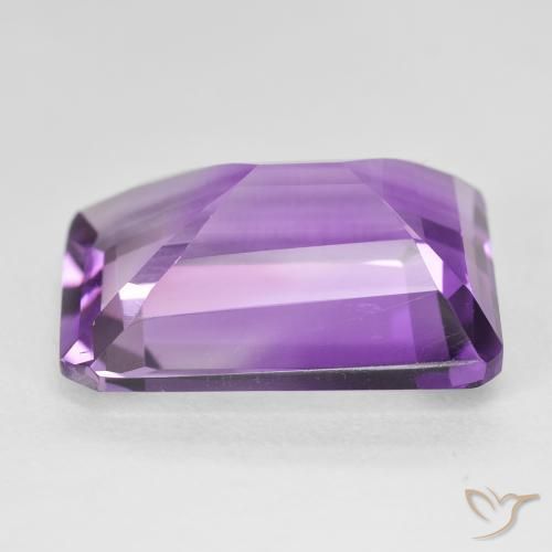 Ametista Violeta Púrpura Médio Natural 18.23ct, Corte Octógono / Esmeralda, VVS