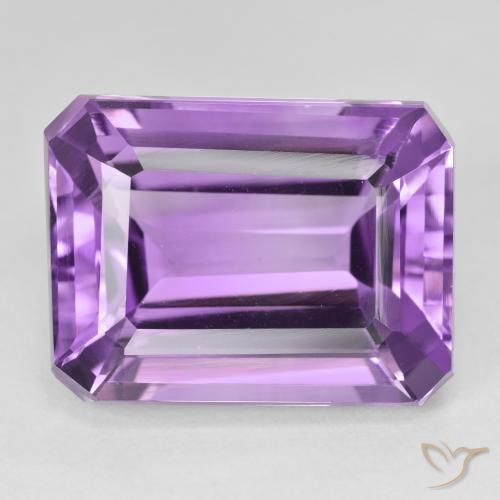 Ametista Medium Light Purplish-Violet Natural 25,05ct, Corte Esmeralda, VVS