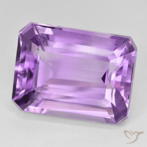 Ametista Medium Light Purplish-Violet Natural 25,05ct, Corte Esmeralda, VVS