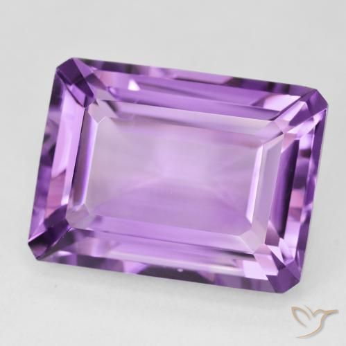Ametista Violeta rosado Natural 22.23ct, Corte Octógono / Esmeralda, VVS