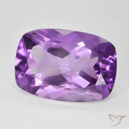 Ametista Violeta médio Natural 11.88ct, Almofada, VVS-VS