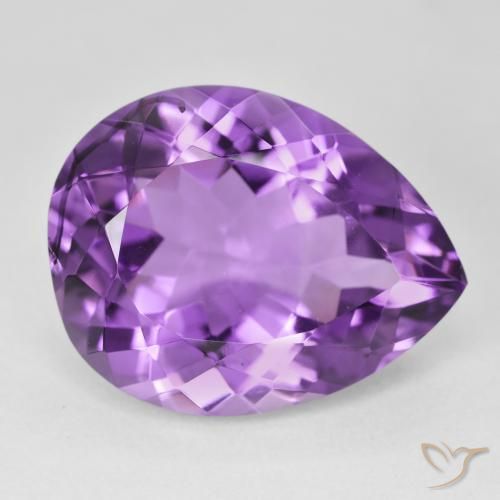 16.83ct Natural Medium Dark-Violet Ametista, Formato de pêra, VVS