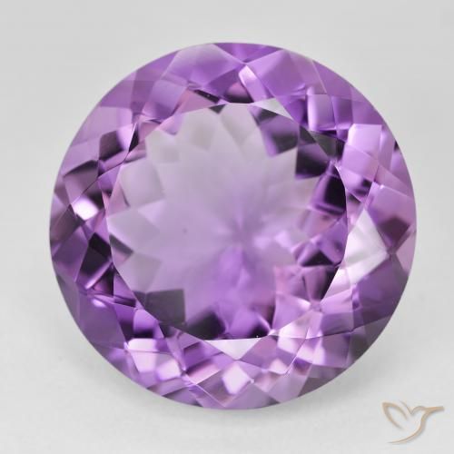 Ametista Violeta rosado Natural 23.25ct, Redondo, VVS