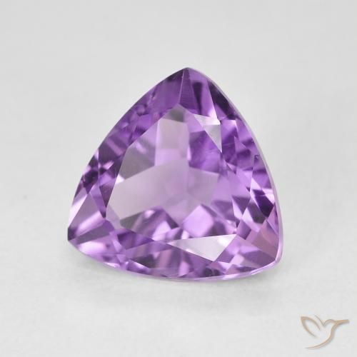 Ametista Medium Light Purplish-Violet Natural 2.95ct, Trilhão, VVS-VS
