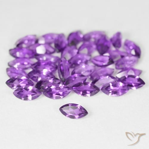 Pedras preciosas de Ametista Violeta médio natural de 5.38 ct, Marquesa, VS