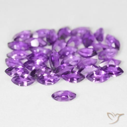 Pedras preciosas de Ametista Violeta médio natural de 5.38 ct, Marquesa, VS