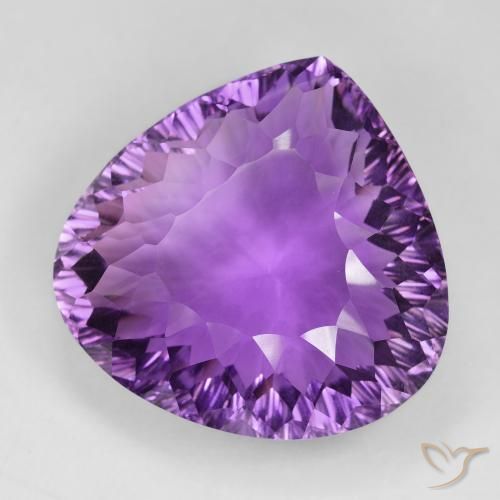 Ametista Violeta Púrpura Médio Natural 105.35ct, Formato de pêra, VVS