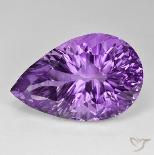 86.75ct Natural Violeta médio Ametista, Formato de pêra, VVS