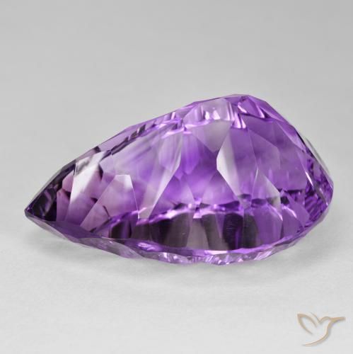 Ametista Violeta médio Natural 86.75ct, Formato de pêra, VVS