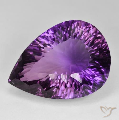 94.41ct Natural Rosa Violeta Intenso Ametista, Formato de pêra, IF