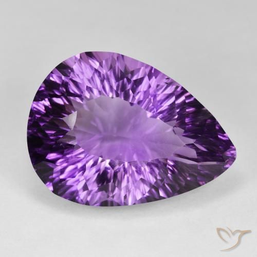 Ametista Violeta Intenso Natural 57.88ct, Formato de pêra, VVS