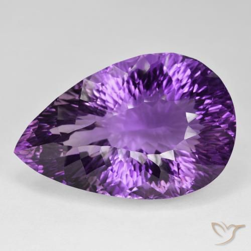 93.36ct Natural Violeta Intenso Ametista, Formato de pêra, VVS