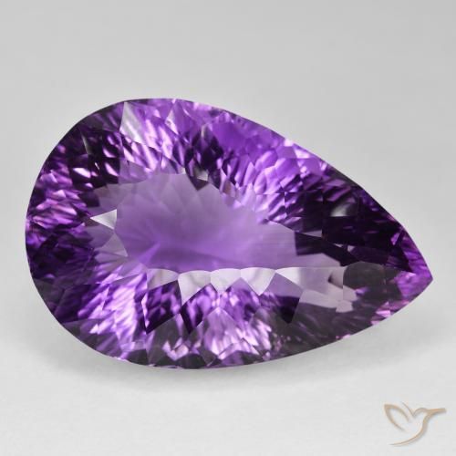 Ametista Violeta Intenso Natural 93.36ct, Formato de pêra, VVS