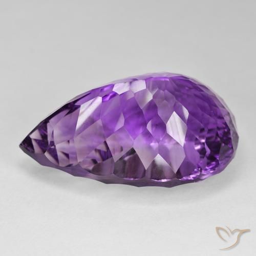 Ametista Violeta Intenso Natural 93.36ct, Formato de pêra, VVS
